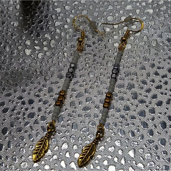 "5/$25" Artisan Seed Bead Mixed Metal Long Dangle Earrings 925 Ear Wires - Picture 8 of 8